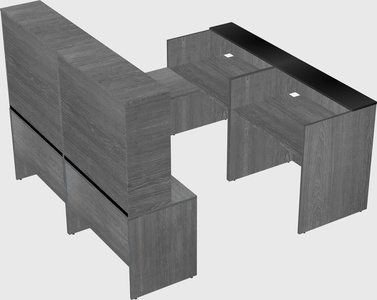 Shared one sided u-shaped reception desk