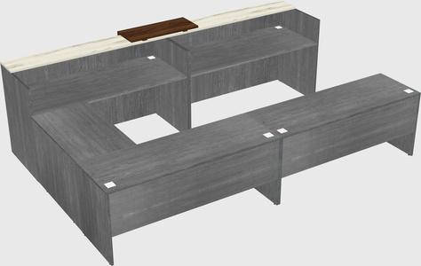 Shared one sided u-shaped reception desk