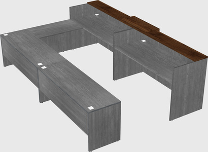 Shared one sided u-shaped reception desk