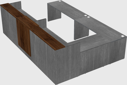 Shared one sided u-shaped reception desk