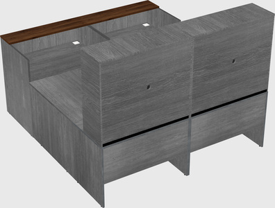 Shared one sided u-shaped reception desk