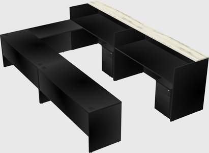 Shared one sided u-shaped reception desk