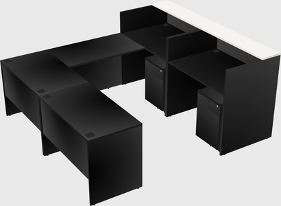 Shared one sided u-shaped reception desk