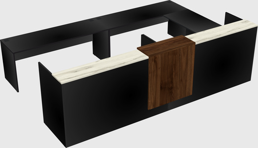 Shared one sided u-shaped reception desk