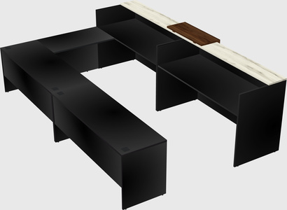 Shared one sided u-shaped reception desk