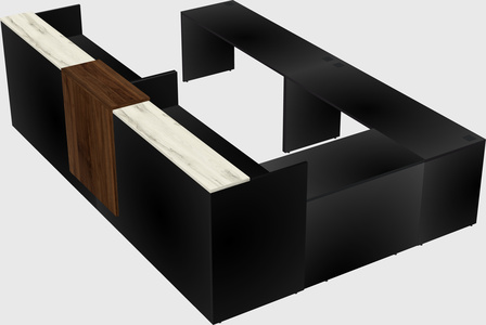 Shared one sided u-shaped reception desk