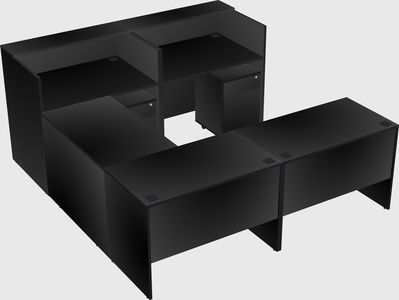 Shared one sided u-shaped reception desk