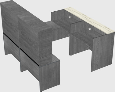 Shared one sided u-shaped reception desk