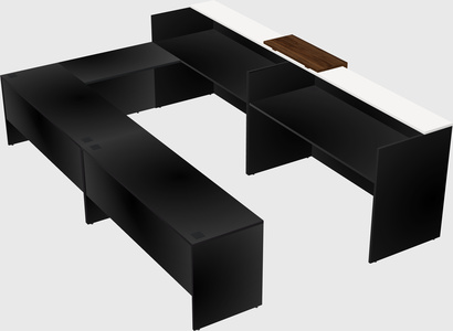 Shared one sided u-shaped reception desk