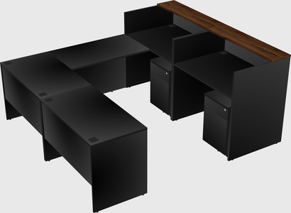 Shared one sided u-shaped reception desk