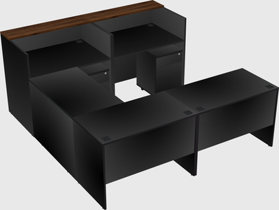 Shared one sided u-shaped reception desk