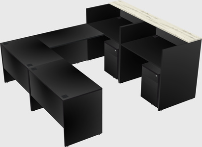 Shared one sided u-shaped reception desk