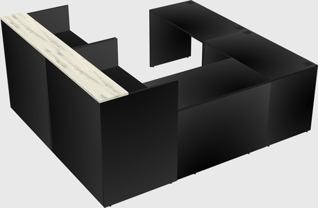 Shared one sided u-shaped reception desk