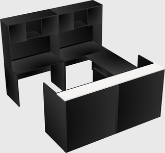 Shared one sided u-shaped reception desk