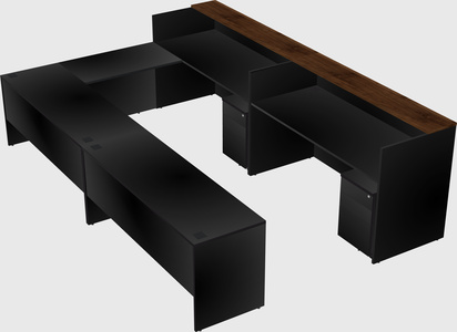 Shared one sided u-shaped reception desk