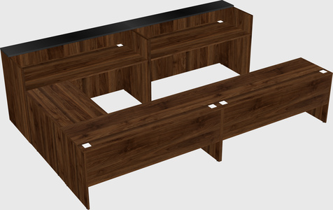 Shared one sided u-shaped reception desk