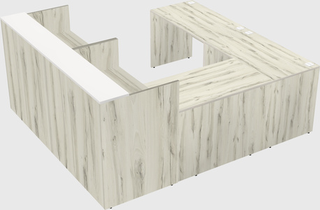 Shared one sided u-shaped reception desk