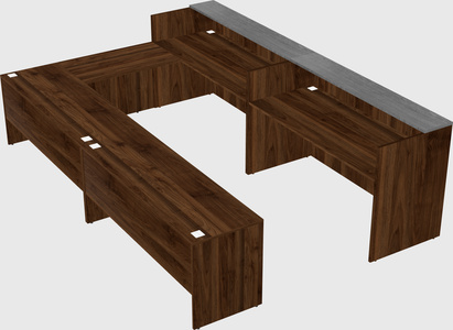 Shared one sided u-shaped reception desk