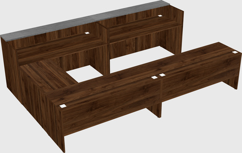 Shared one sided u-shaped reception desk