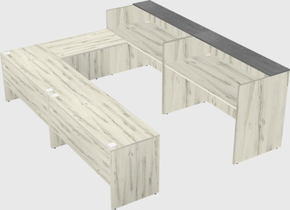 Shared one sided u-shaped reception desk