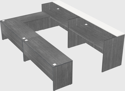 Shared one sided u-shaped reception desk