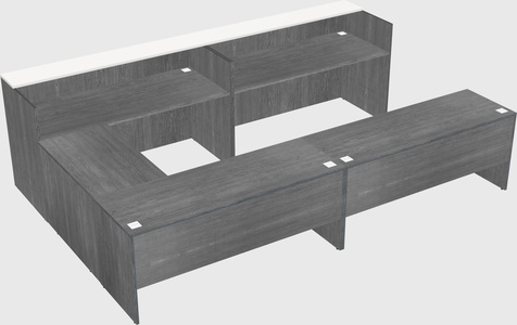 Shared one sided u-shaped reception desk