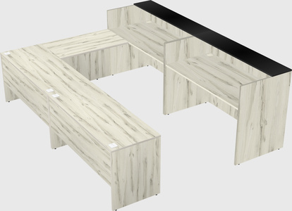 Shared one sided u-shaped reception desk