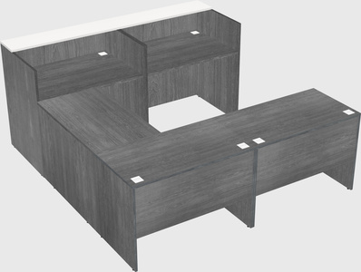 Shared one sided u-shaped reception desk