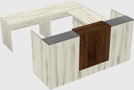Shared one sided u-shaped reception desk