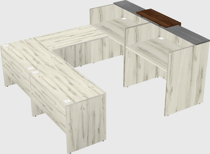 Shared one sided u-shaped reception desk