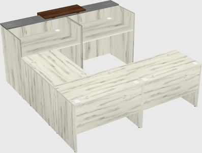 Shared one sided u-shaped reception desk