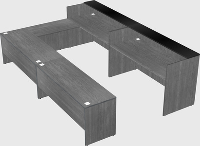 Shared one sided u-shaped reception desk