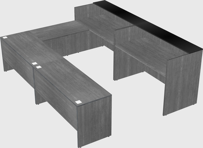 Shared one sided u-shaped reception desk