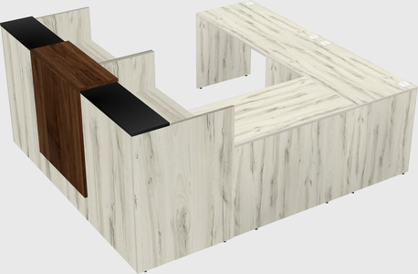 Shared one sided u-shaped reception desk