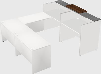 Shared one sided u-shaped reception desk