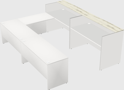 Shared one sided u-shaped reception desk