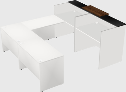 Shared one sided u-shaped reception desk