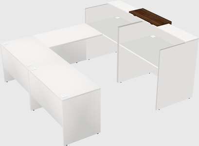 Shared one sided u-shaped reception desk