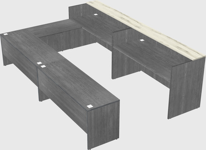 Shared one sided u-shaped reception desk