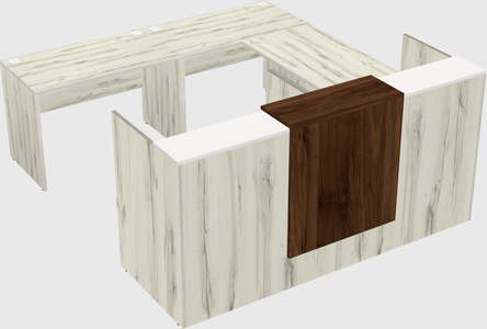 Shared one sided u-shaped reception desk