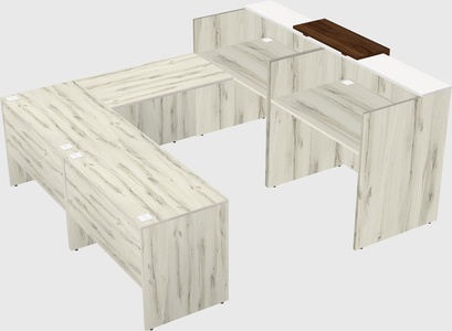 Shared one sided u-shaped reception desk
