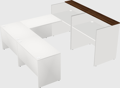 Shared one sided u-shaped reception desk