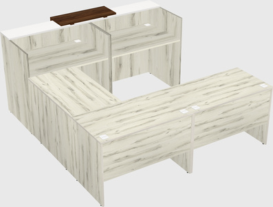 Shared one sided u-shaped reception desk