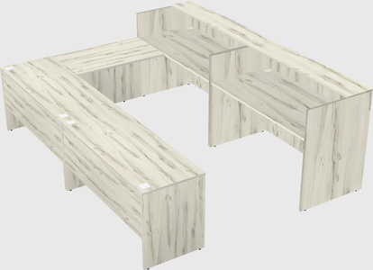 Shared one sided u-shaped reception desk