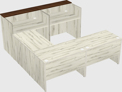 Shared one sided u-shaped reception desk