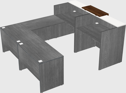 Shared one sided u-shaped reception desk