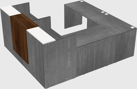 Shared one sided u-shaped reception desk