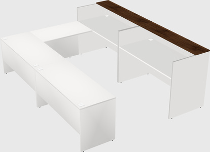 Shared one sided u-shaped reception desk
