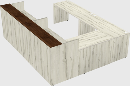 Shared one sided u-shaped reception desk