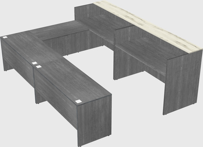 Shared one sided u-shaped reception desk